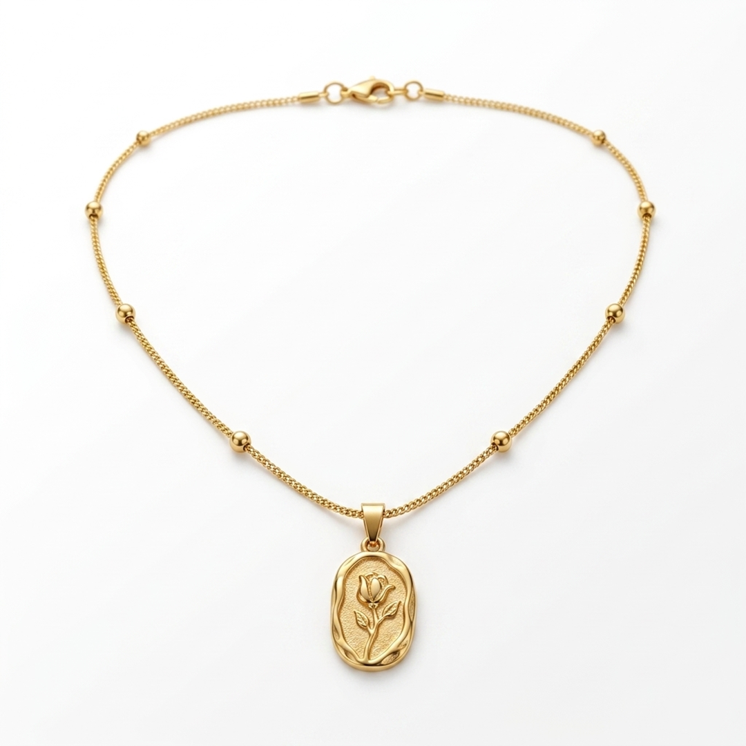 Engraved Flower Pendant
