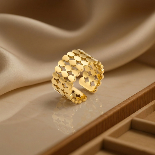 Gold Ripple Ring