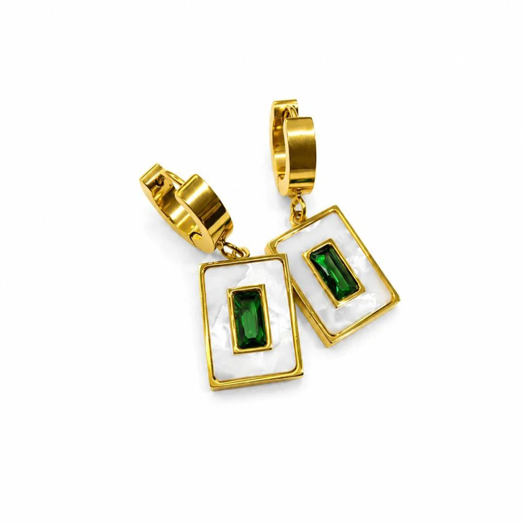 Emerald Green Zircone Earrings