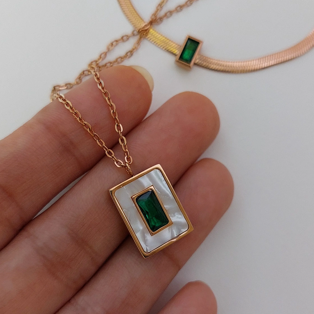 Emerald Green Zircone Necklace