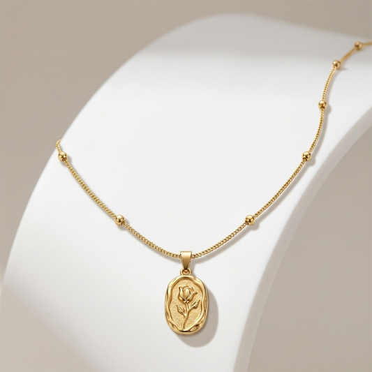 Engraved Flower Pendant