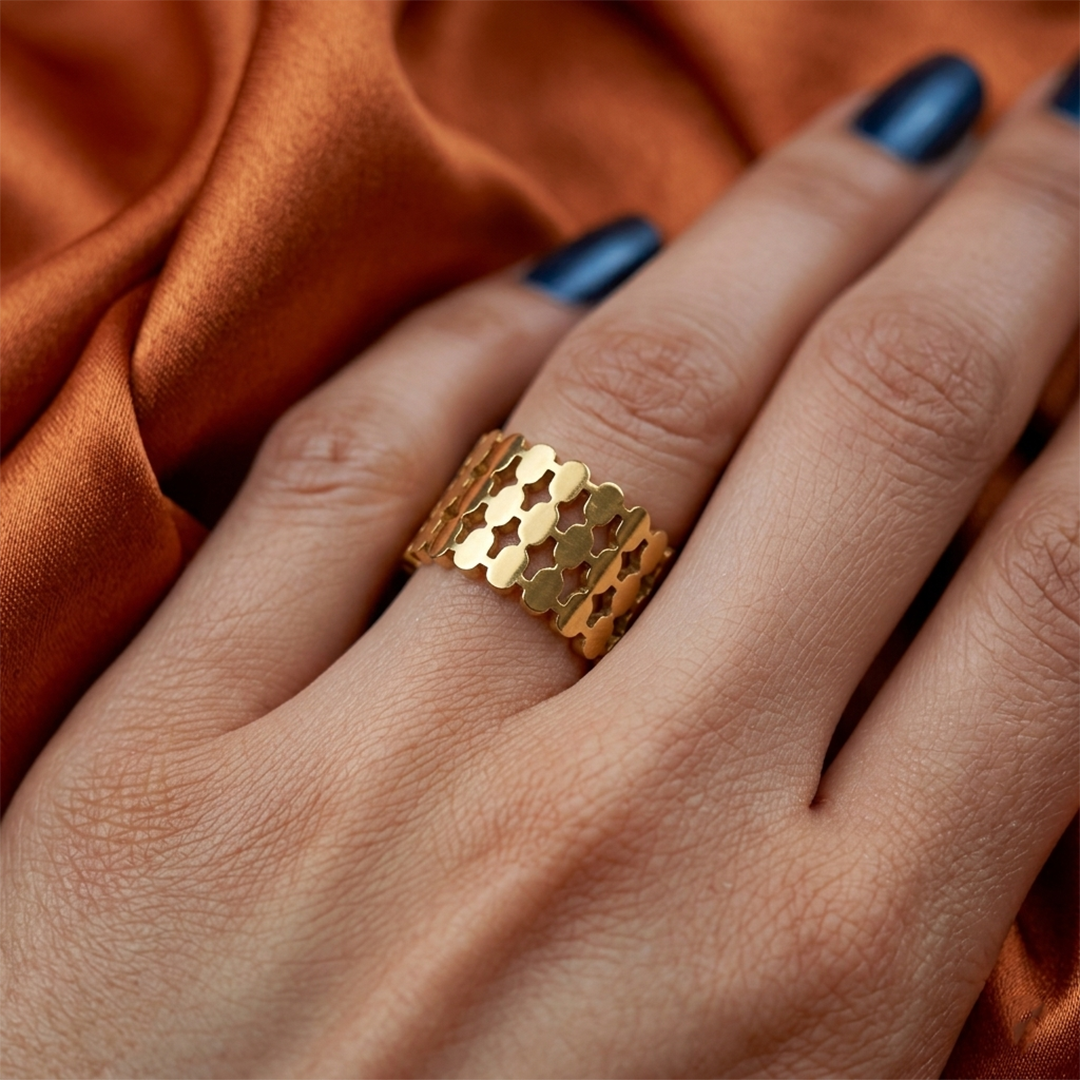 Gold Ripple Ring