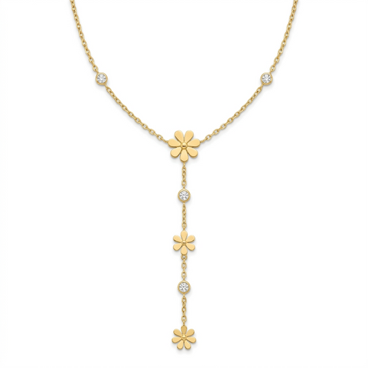 Golden Daisy Drop Necklace