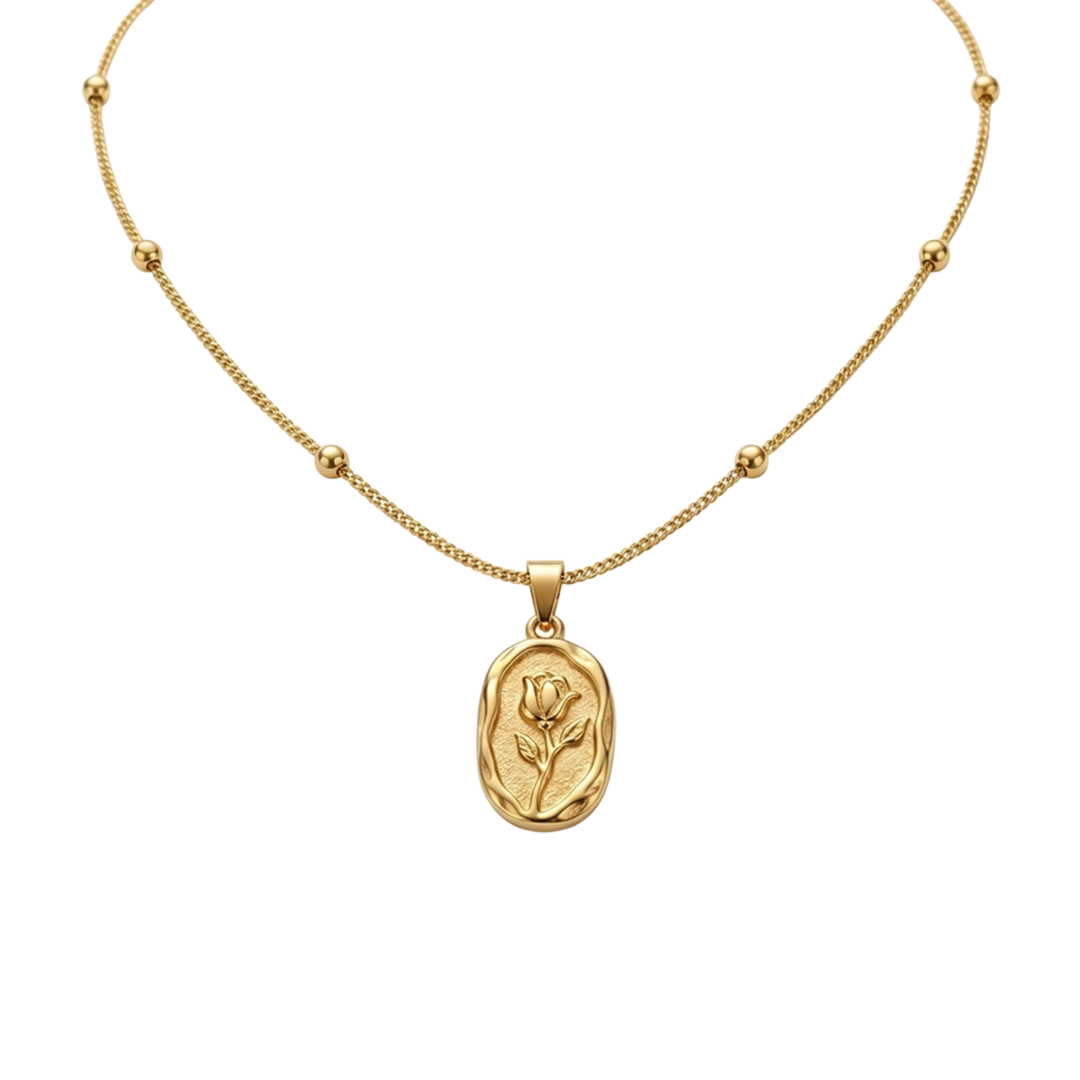 Engraved Flower Pendant