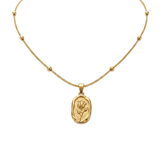 Engraved Flower Pendant