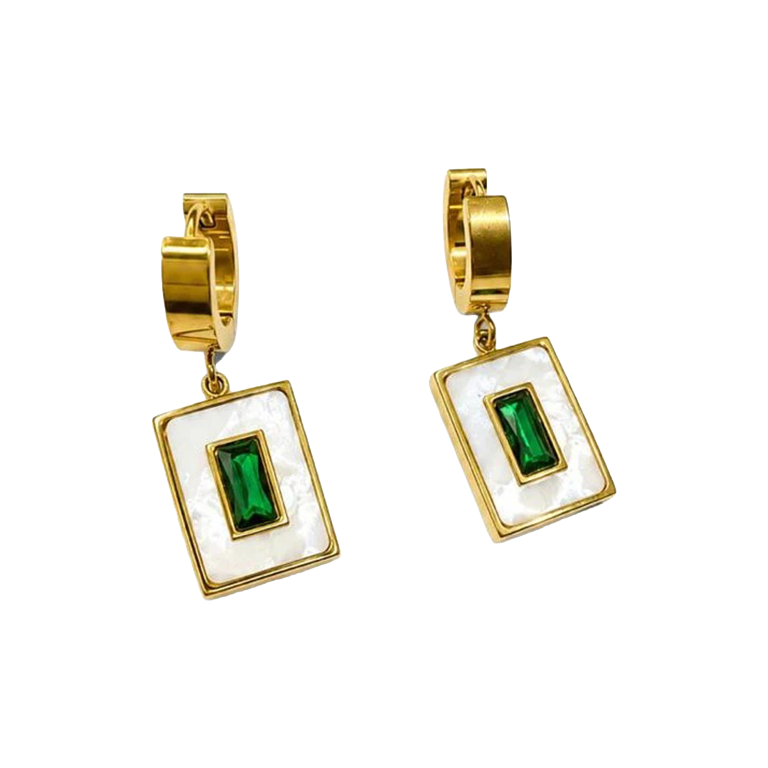 Emerald Green Zircone Earrings