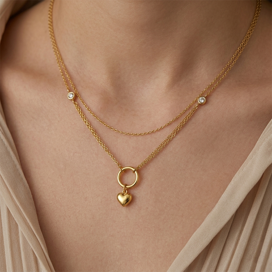 Heart Drop minimalist necklace