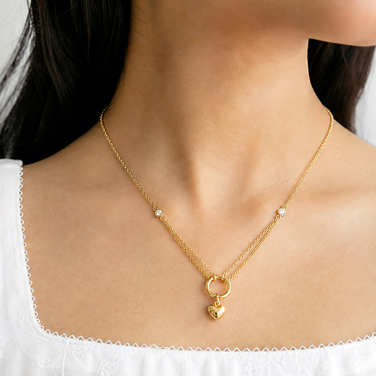 Heart Drop minimalist necklace
